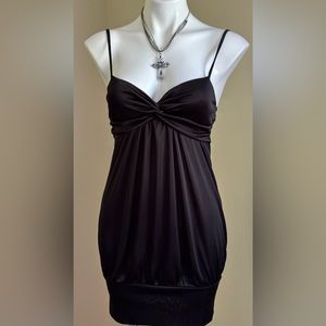 Forever 21 Black Mini Slip Dress Twisted padded Sweetheart Front SZ S.